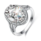 Vantage Wedding Jewelry Wholesales China Brass Jewelry Water Drop Shape Ring AAA Cubic Zircon for Bridal Gift