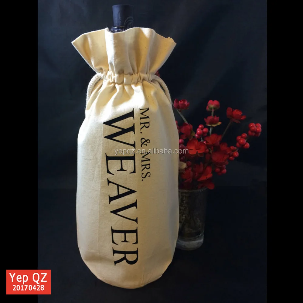 beige color wedding bottle gift custom pure cotton wholesale