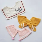 3 pack soft absorbent 100% cotton baby unisex saliva towel collar drool feeding teething bib with adjustable snap
