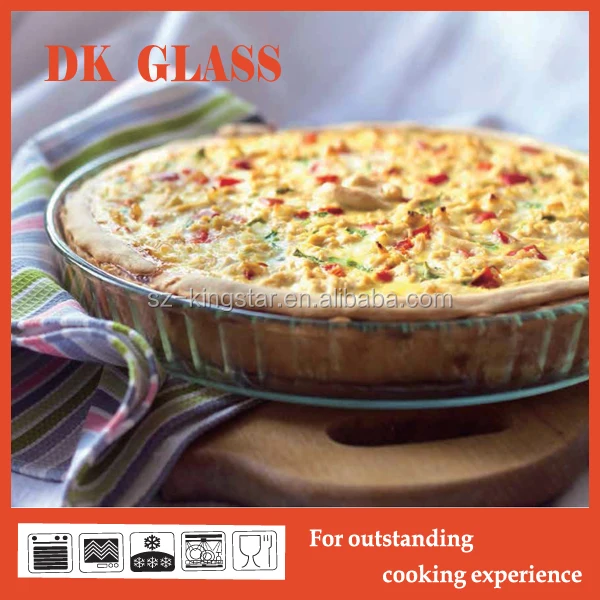 7-10 inches glass baking pie pan/round pyrex glass baking dish