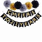 Cheers To 21 Years Banner Birthday Wedding Anniversary Party Decoration Supplies 21 Birthday Decorations
