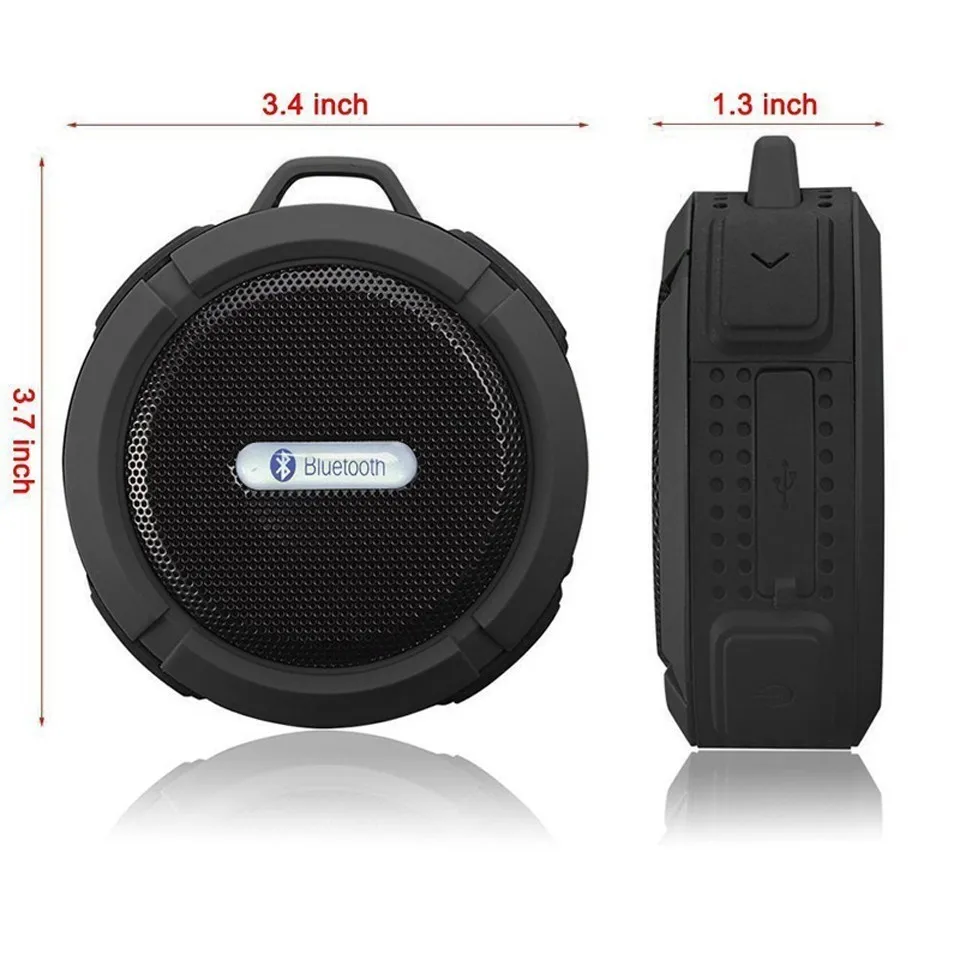 C6 Waterproof Outdoor BT3.0 Speaker TF Wireless Music Loudspeaker Portable Speakers Shower Bicycle Speaker For Bike/Bathroom - ANKUX.COM