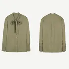 Lovely polyester shirt women fashion shirt design with bowknot