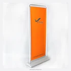 outdoor exhibition display promotional 80*180 plastic wind prove wide base door shape frame banner stand