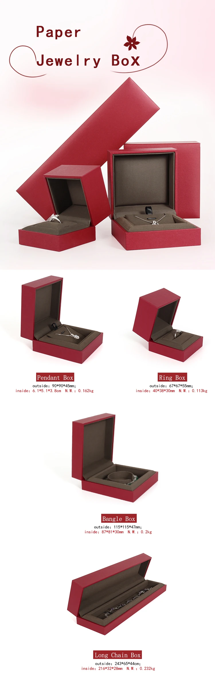 high quality custom necklace gift paper box luxury gift box