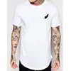 OEM Plain Dyed Short Sleeve Men Wholesale Bulk Blank Longline T Shirt