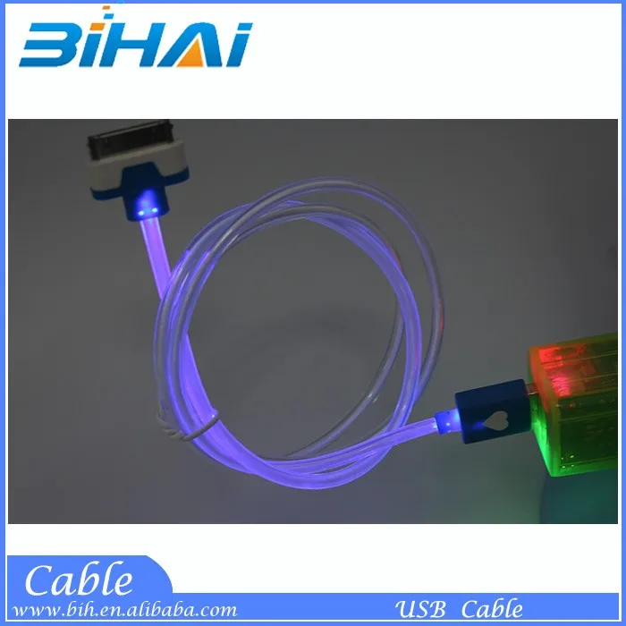 Luminous cable V8 round micro usb cable with led light for iphone 6 Samsung Android - ANKUX.COM