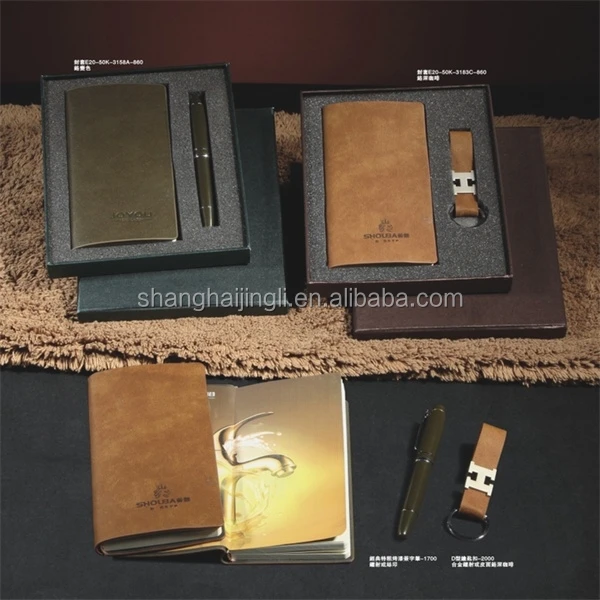 luxury gift notebook set /pu leather notebook handcover notebook
