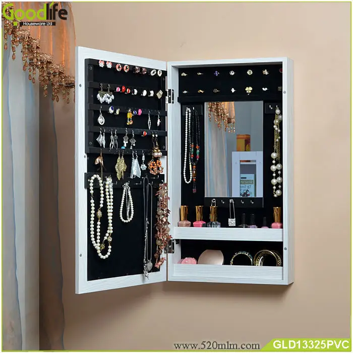 GLD13325mirror jewelry cabinet-4