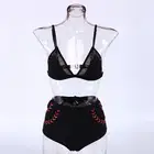 Triangle top mesh custom high waist swimsuit 2019 OEM swimwear for women