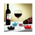 Mustache style silicone rubber wine glass bottle stopper
