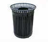 Polyester powder coated 120l iron garbage bin stand street trash can
