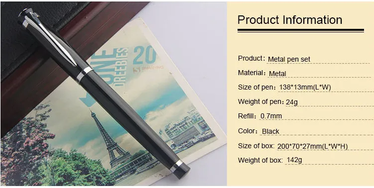 promotional business pen with metal clip set/wedding invitation