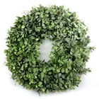 Christmas plastic frame led door hydrangea green boxwood wreath preserved artificial flower tree lavender