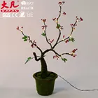 60cm christmas decoration led solar battery holiday red fruit and leaves bonsai tree light