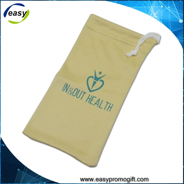 drawstring microfiber earphone bag pouch with custom printing