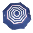 Competitive price 21*8K 190t pongee wite siver coating blue automatic three auto open promotion elegant folding umbrella