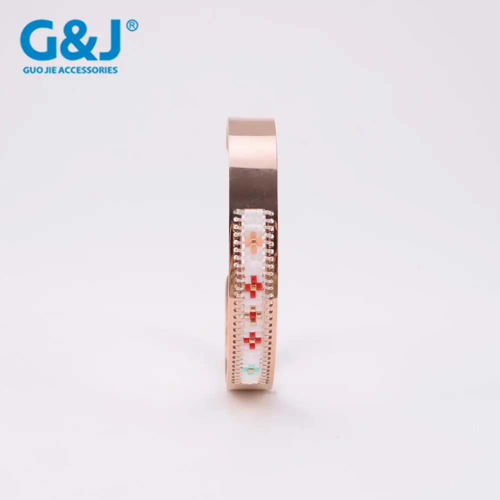 GuoJie brand wholesale fashion jewelry 18k gold plated bangles stainless steel bangle bracelets