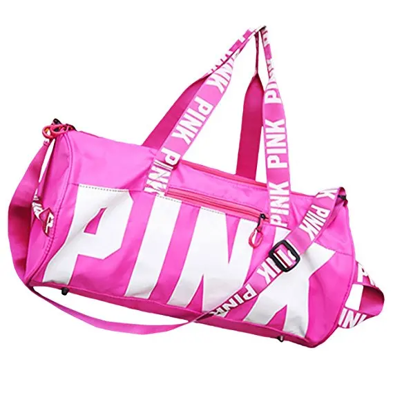 pink travel duffle bag