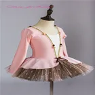 Danyiballet Wholesale High Quality Long Sleeve Kids Girls Pink Lace Chinese Ballet Dress