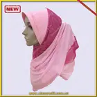Arab fashion Pink Muslim Girl Hijab Style in Meryl fabric