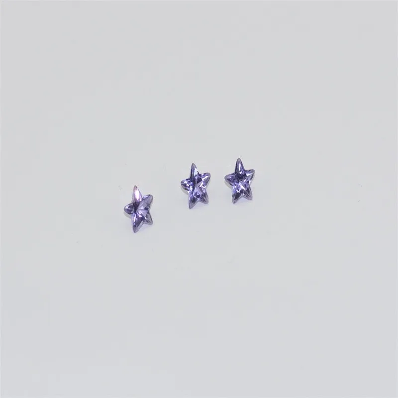High Quality Blue Sapphire Star 5*5mm Nano Sital Faceted Cut Loose Gemstone for Jewelry