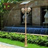 220v solar decorative retro golden aluminum glass lamp shade garden street light