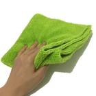 Lime Green 16" x 16" Edgeless Dual-Pile 400gsm Microfiber Towel Car Wash Detailing Cleaning Cloth