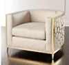 Leisure Gold Stainless Steel Honeycomb shaped Relax Sofa chair for Living Room