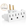 3 Plug Outlet Extender Swivel Grounded Wall Tap Adapter