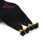 K.S WIGS Double Drawn Flat Tip Hair 24 Inch Hair Straightener Flat Iron Brazilian Hair Flat Tip