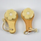 Facial natural brush face eco face brush bamboo handle deep pore cleaning skin with flower shape fur