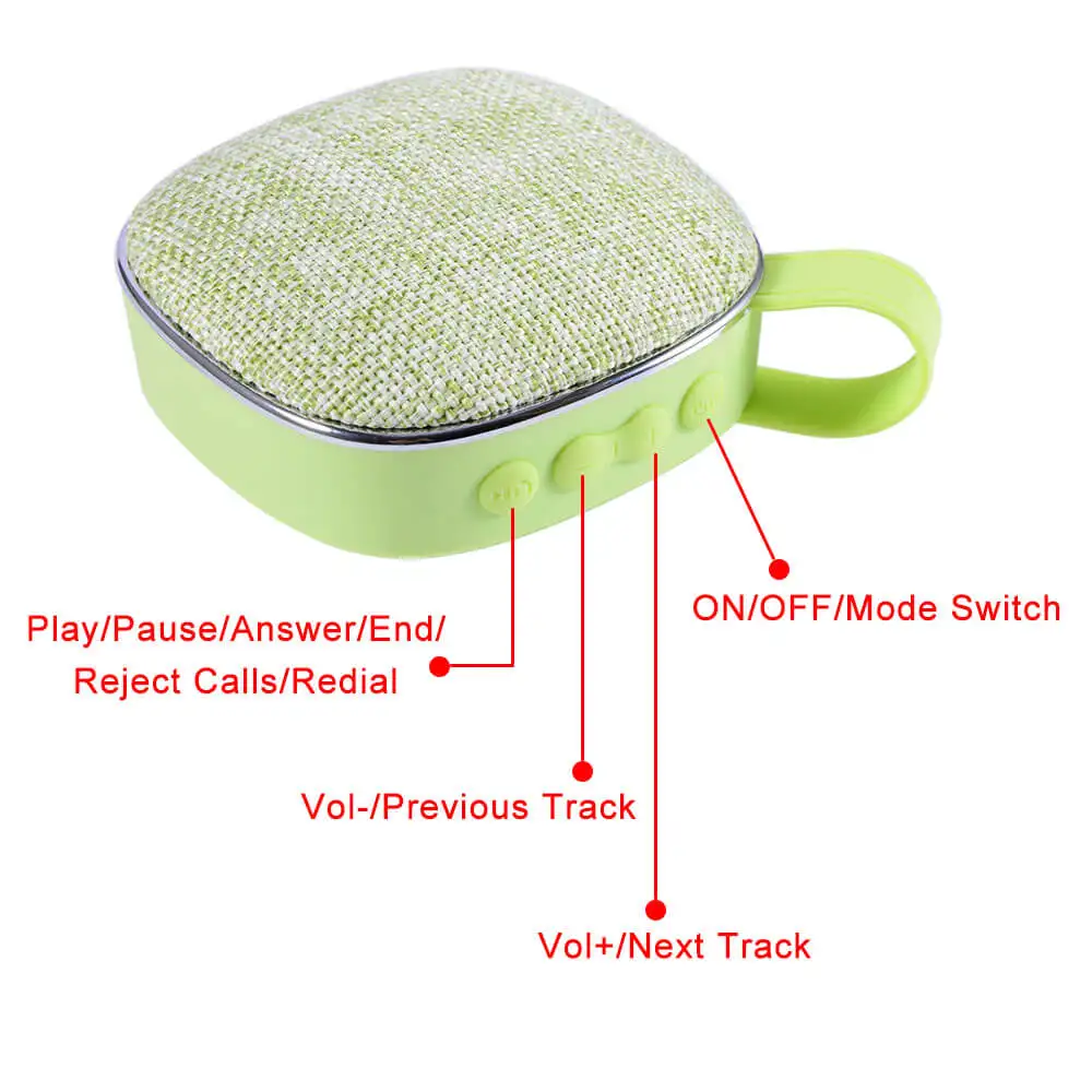 Fabric Bluetooth Speaker Support OEM Logo TF Card FM High Quality Stereo Portable Wireless Speaker - ANKUX.COM