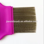Pocket hair lice comb with pink plastic handle