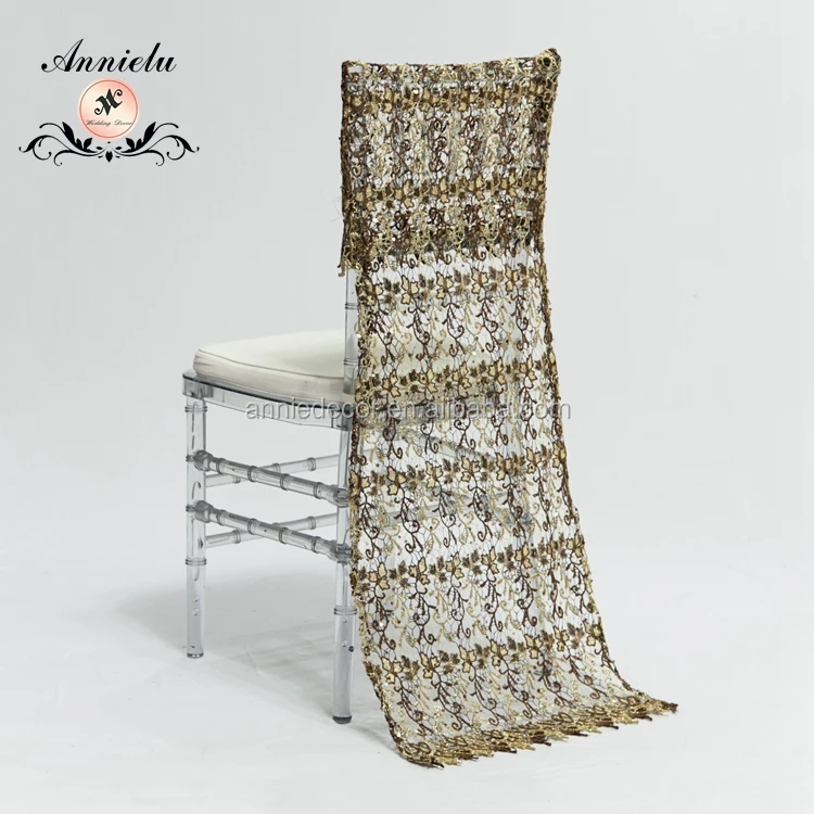 Wholesale Fancy embroidered banquet wedding chair cover elegant