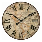 rustic home Wall Decor world map round wooden wall clock