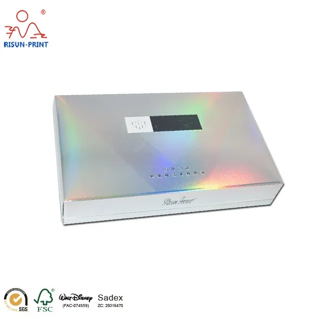 silver card paper makeup box cosmetic packaging mask boxes