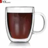 Manufacture wholesale borosilicate heat resistant double wall glass tea coffee milk cup/set/mug