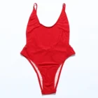 Swimsuit Women One-piece Sexy Button Solid Bikini Swimwear 2019