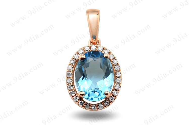 Jewelry Wholesale China New Arrival Rose Quartz Gemstone Jewelry Pendant Necklace 14K Gold Heart Gemstone Pendant