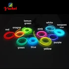 3Meter 2.3mm-Skirt Purple With 5V USB Driver Flexible EL Wire Glow Neon Led Thread Neon Tube Rope Light For Car Party Decoration