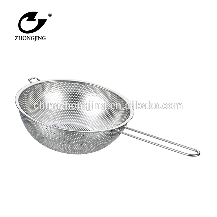 Stainless Steel Colander With Long Handle Punching Hole Water Filter Sink Baskets Uk Buy Stainless Steel Colander With Handle Sink Baskets Uk Long