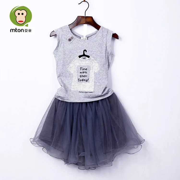 2015 summer Baby Girl's clothing sets Fashion Children dresses T-shirt+ skirt set baby girls tutu dress Casual clothing set