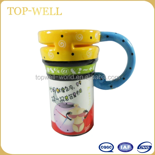 morden graffiti ceramic mug hand made ceramic coffee mug for