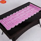 Fashion custom lace festival gift stamp pink PVC material oil resistant table cloth