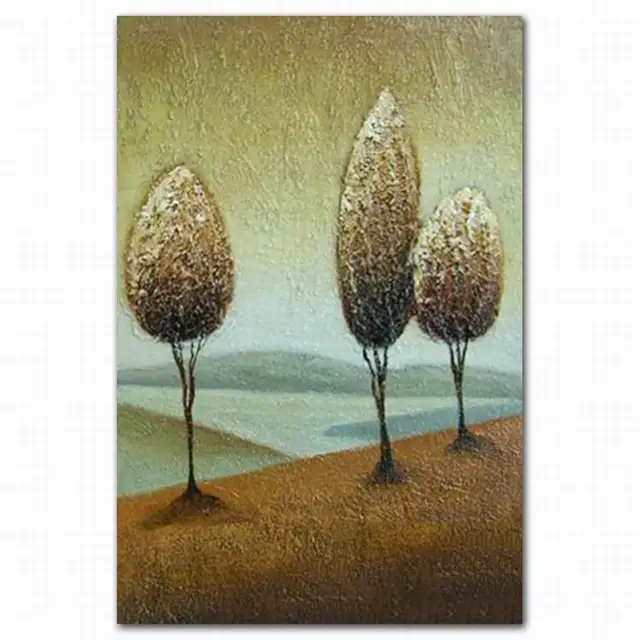 DEYI Abstract Handmade canvas acrylic forest landscape oil painting art picture with frame