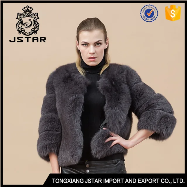 luxuriant in design real parka multicolor fox fur loose coat for