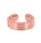 wenfanqi jewelry supplier Groove Design Magnetic Copper Brass Finger Ring hot sale