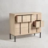 Mayco Modern Style White Chest Cabinet Small Wooden Table 6 Drawers Vintage With Metal Legs
