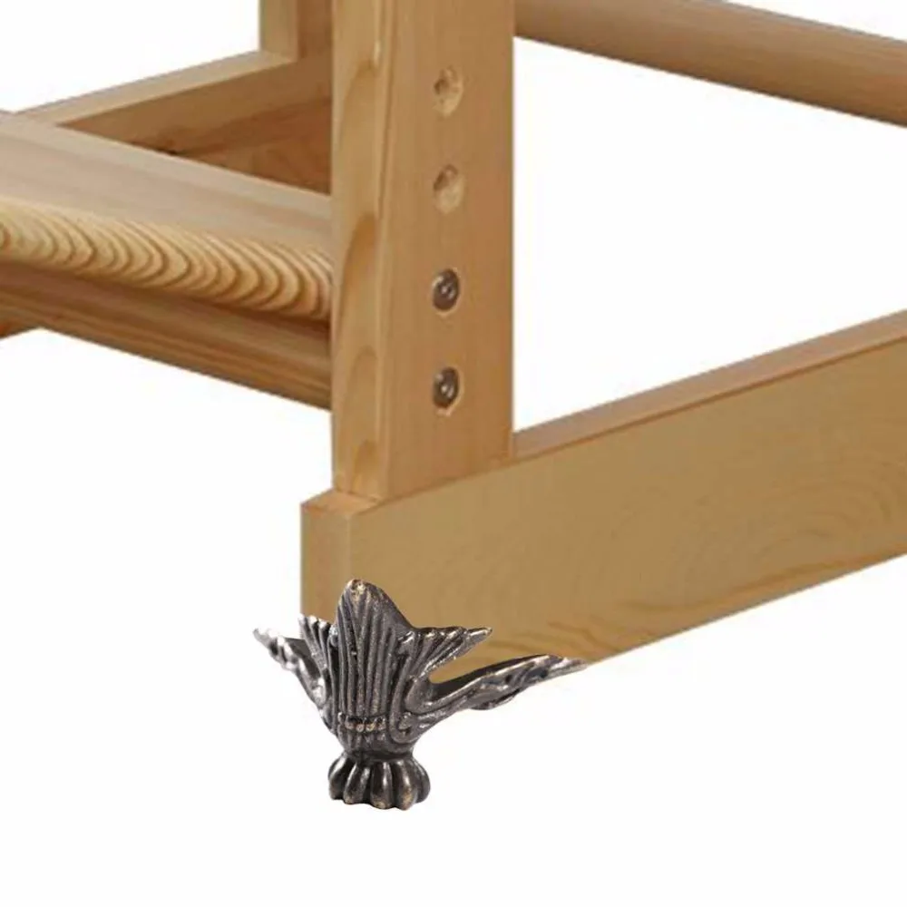 Zinc Alloy Retro Antique Bronze Jewelry Chest Wood Box Decorative Feet Leg Corner Support 4 Pcs 4.2x3cm Furniture Accessories